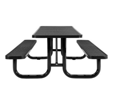 China UV-Resistant Outdoor Garden Furniture Steel Picnic Table With 2 Benches for sale