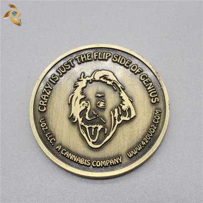 China Custom Engraved USA Albert Einstein Commemorative Coin With Company Logo for sale