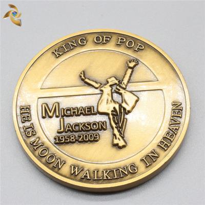 China Custom Metal Michael Jackson Souvenir USA Hot Sale Multicolor Plated Coin for sale