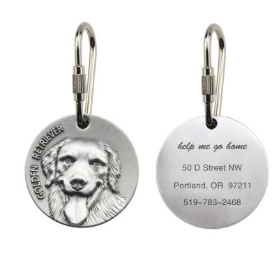 China Personalized Golden Retriever Dog ID Tag Engraved Collar Cat Pet Id Custom Dog Tag for sale