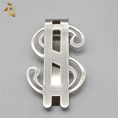 China Hot Sale Europe Factory Wholesale Price Dollar Sign Metal Money Clip for sale