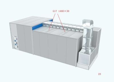 China Commercial Semi Downdraft Spray Booth , Bus Paint Booth Manual Damper Adjust Air Flow for sale