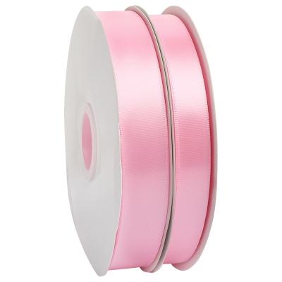 China Luster Heye factory lady's pink gift wrapping solid color 50 / per roll personalized satin ribbon for sale