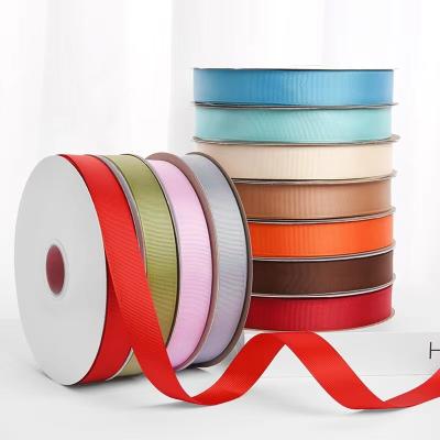 China Metallic Heye manufacture solid color double faced 1inch 25mm gift wrapping grosgrain ribbon for sale