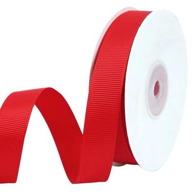 China Luster Heye manufacture red rose polyester grosgrain ribbon for wedding flower and decoration for sale