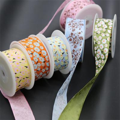 China Floral Heye ribbon supplier various flowers printing hair accessories birthday cake ribbon for sale