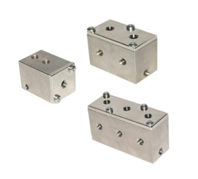 China Chemical Plated Manual Handpiece Control Block M5 ports , Multiple barbs option for sale