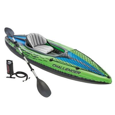 China Intex 68305 Challenger K1 Outdoor PVC Snflatable Single Swim Kayak with Paddle and Pump for sale