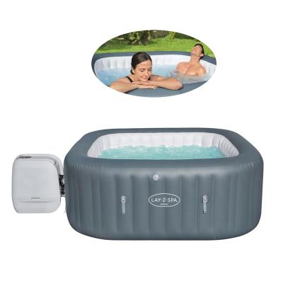 China Bestway 60031 Hawaii Modern Square Inflatable Hydraulic Massage Bathtub Pool Hot Tub Jet Spa For 4 Person for sale