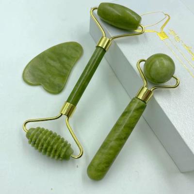 China Face Body Massager Jade Roller Gua Sha Electric Double Heads Jade Roller Box Stone Thin Anti Face Lift Wrinkle Beauty Skin Care for sale