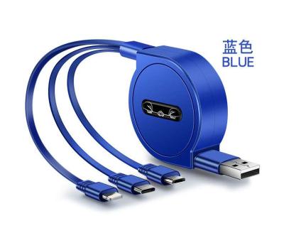 China New One-to-Three To Data Cable Telescopic Micro Usb Cable Sells Three-in-One Promotion Gift Logo Data Printable Usb CA0220 for sale