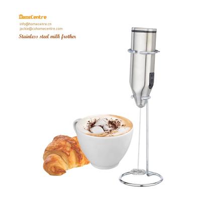 China Sustainable Battery Operated Stainless Steel Milk Frother With Stand MF-504S for sale