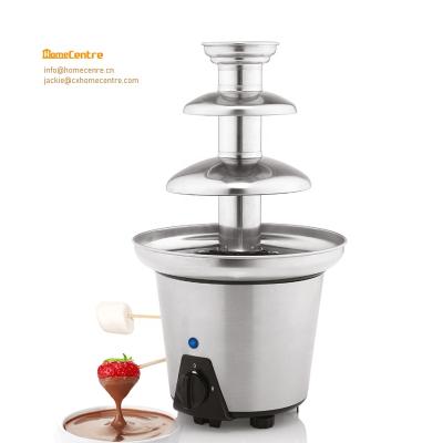 China Household Large Size Stainless Steel Electric Chocolate Fondue Fountain for sale