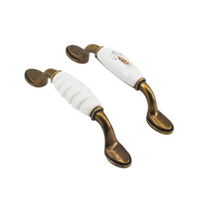 China Retro Style Vintage And Vintage Ceramic Handle With Zinc Alloy Coating Furniture Handle 2022 High Quality for sale