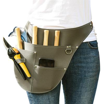 China Factory Convenient Custom Adjustable Garden Tool Belt Holster Leather Tool Waist Pouch for Arts Utility or Gardening Work for sale