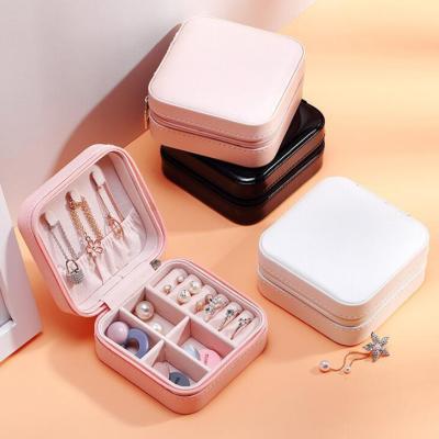 China Portable Durable Organizer Gift Case Boxes Rings Earrings Necklace Women Travel Jewelry Storage Box for sale