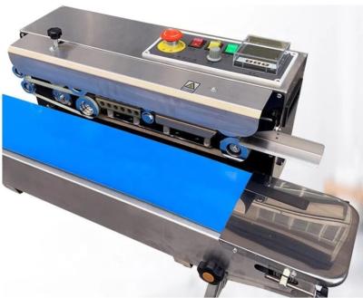 China FR770 Continuous Food Tape Sealer Sealing Machine With Printing for sale