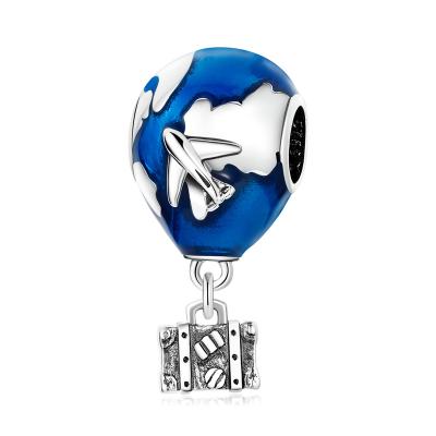 China Miyami Cute New Arrival 925 Sterling Silver Travel Around World Hot Air Balloon Charm Fit Women Dangling Bracelet & Necklaces Jewelry for sale