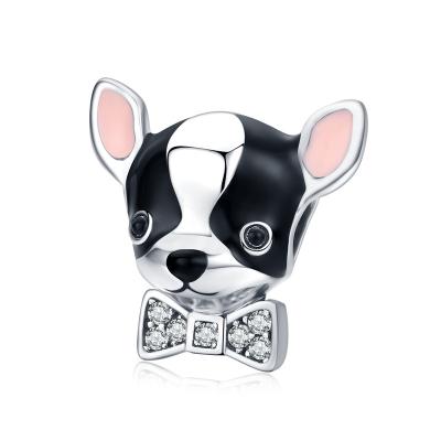 China Cute MOQ MOQ 925 Sterling Silver Chihuahua Dog Charms New Arrival Miyami Cute Animal Beads For Bracelet DIY Jewelry for sale