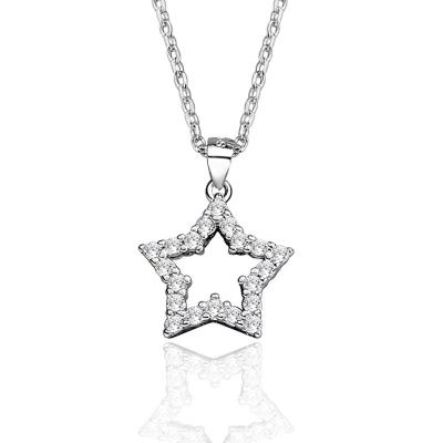 China New Style Star Dangle Fairy Silver Diamond Pendent For Women Necklace for sale