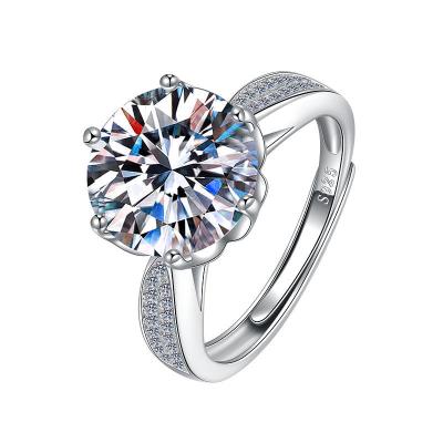 China Hot Sale FASHIONABLE in Radiant Women's 925 Diamond Wedding Ring Silver Engagement Rings China Moissanite sterling for sale