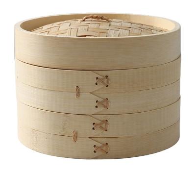 China Sustainable Wholesale High Quality Mini Round Natural Bamboo Steamer Basket for sale