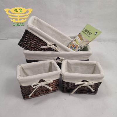 China High Quality Modern Small Willow Storage Basket Sustainable Fruit Snack Desktop Storage Basket for sale