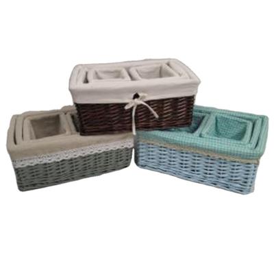 China Sustainable Wicker Table Top Willow Storage Basket Small Sundries Storage Woven Basket for sale