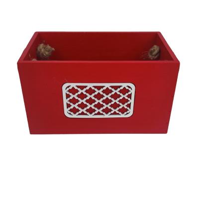 China Fashion Viable Modern Wooden Storage Box Small Storage Box Strip Rope Desk Handle for sale