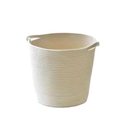 China Sale Modern and Fashionable Bathroom Clothes Storage Basket Cotton Rope Storage Basket Folding Laundry Basket Dirty Bucket for sale