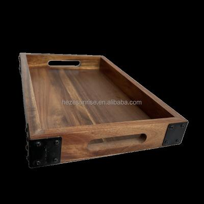 China Popular Wholesale Custom Serving Tray Wooden Large Ottoman Serving Tray Coffee Tea Table Home Decorations.Gifts 2022 for sale