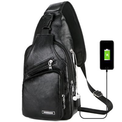 China Hot PU Style Men Portable USB Rechargeable Leisure Cross - Body Sling Bags for sale