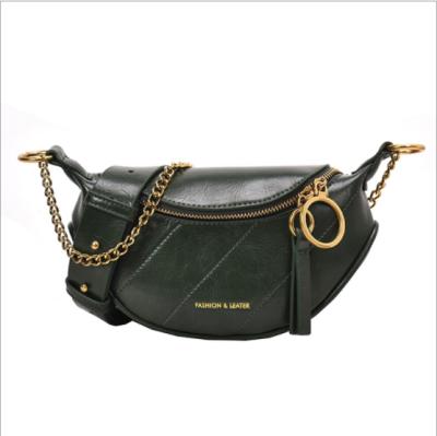 China 2020 new style waterproof fashion texture chain soft waist fanny bag for women for sale