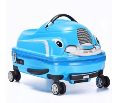 China 3D Travel Suitcase/School Riding Suitcase Kids Scooter Suitcase For Kids Travel Trolley Bag Spinner Luggage Suitcase Rolling Truck For Kids for sale