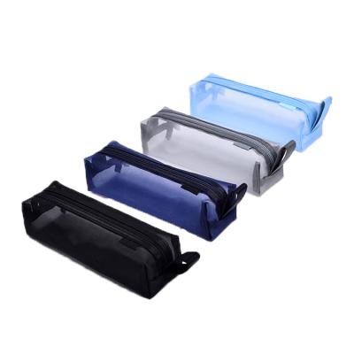 China Schools & Wholesale Clear Mesh Roll School Offices Net Gauze Pencil Bag Transparent Pencil Case Weight for sale