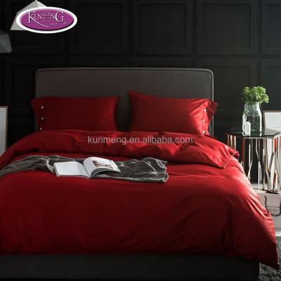 China Expensive Red Dubai Wedding Cotton Bedding Sets Factory Nondisposable Bed Sheet Set for sale