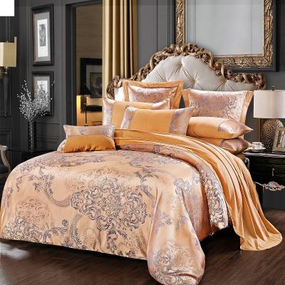 China Nondisposable Home Textile Satin Jacquard Luxury Blended Bedding Set for sale