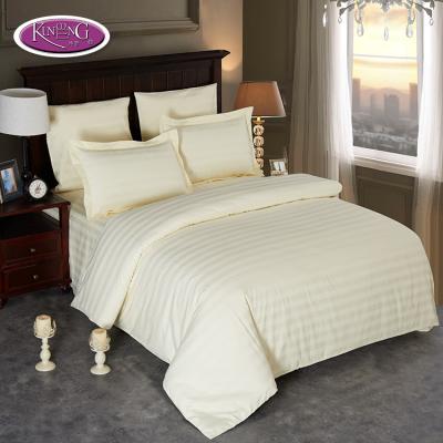 China Nondisposable Custom Made China Stripe Comforter Bed Linen Hotel Bedding Set for sale