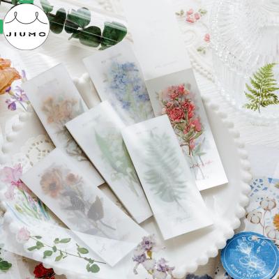 China 6 designs sticker 6 designs factory sketchbook series PET decorative pressed flower hand base account album decorative sticker JIUMO for sale