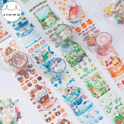 China Waterproof JIUMO Washi Tape Special 4 Designs Cat Peach Dessert House Series Hand Cartoon Creative Cute Scrapbook Decoration Stickers for sale