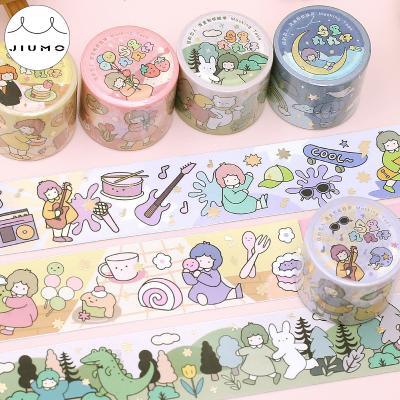 China Waterproof 6 Designs Uri Maru Maru Zai Series Washi Diary Writing Tanning Gift Tag Tape Washi Paper JIUMO Decorative Tape for sale