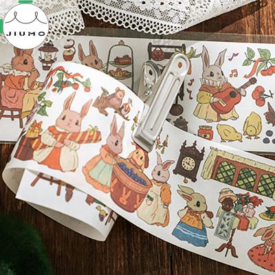 China Waterproof 4 Designs Flower and Alice Series Cute Girl Creative Handbook Washi Tape Vintage Decorative Material JIUMO Washi Tape for sale