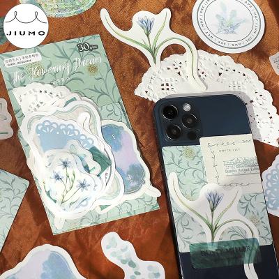 China Europe 6 Designs Series Flowering Manual Wonderland 30pcs/bag Pack Retro DIY Album DIY Material Phone Tag With Material Bag JIUMO for sale