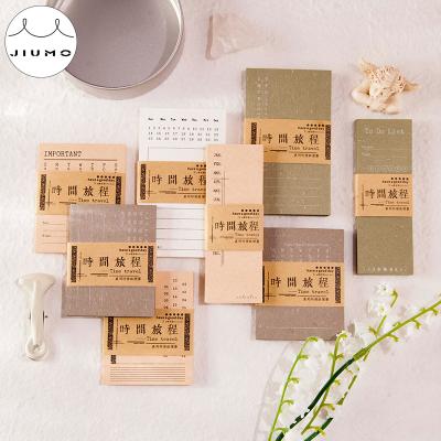 China 8 JIUM Designs Loose Leaf Time Travel Series Punched Card Perpetual Calendar Special Paper Memo Pad Creative Art Loose-leaf Memo Pads for sale