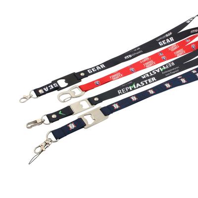 China Free Sample Lanyard Manufacturer Logo Nylon Polyester Lanyards For Nylon Promotional Neck Key Chain Bottle Opener Open Lanyard for sale