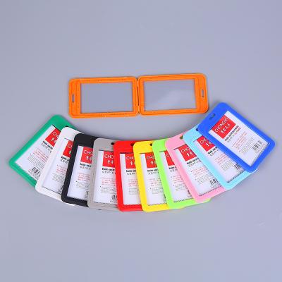 China Fashion ABS Plastic Horizontal Vertical Side Clear Lanyard ID Card Holder for sale