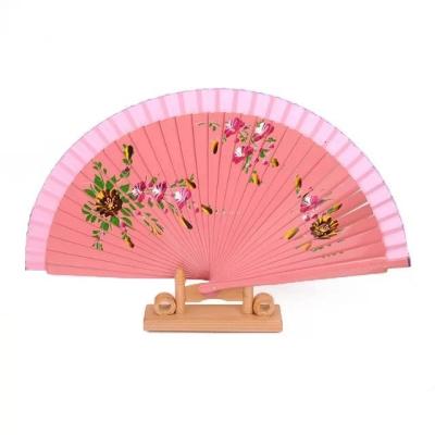 China Europe Eco Friendly Custom Printed Spanish Painting Folding Hand Fans Wooden Hand Fan for sale