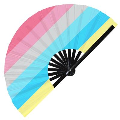 China Europe 13inches Decorative Folding Praise Hand Held Fans Personalized Hand Fans For Party for sale