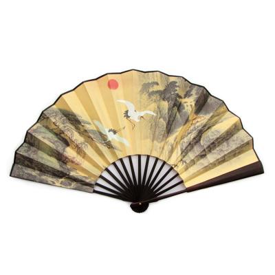 China Chinese Traditional Japan Decoration Museum Large Nylon Fabric Bmaboo Fan for sale