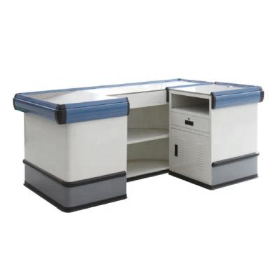 China Corrsion protection the supermarket counter tables, walmart style checkout counter for sale